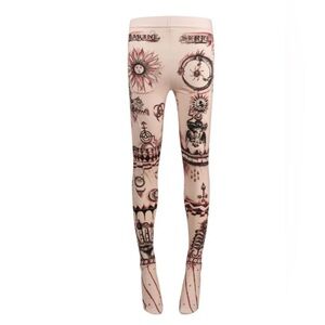 Marine Serre Cream and Black Patterned Leggings
